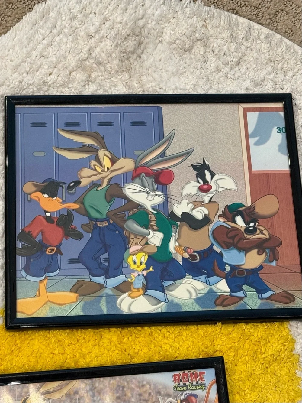 Vintage Looney Tunes Warner Bros Poster Art Dated 2000 Framed Lot Of 6 8x10